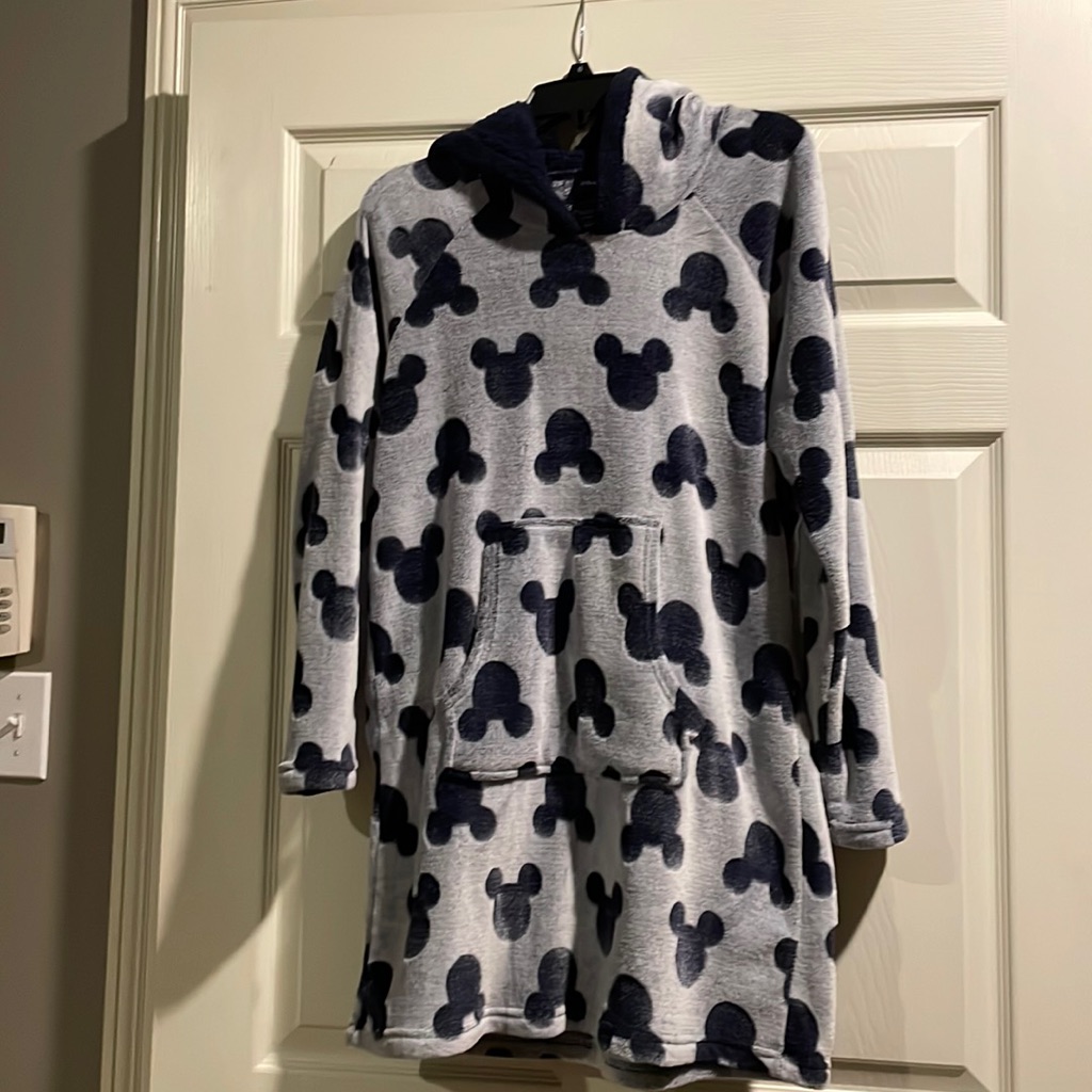 Disney, Navy/Gray Mickey Mouse Fleece Hoodie, Size Med